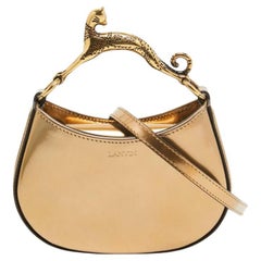 Lanvin hobo Nano Cat en cuir verni bronze