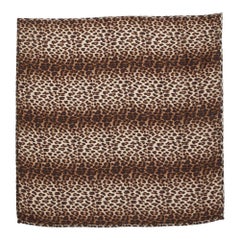Écharpe carrée en satin imprimé animalier de Lanvin Brown