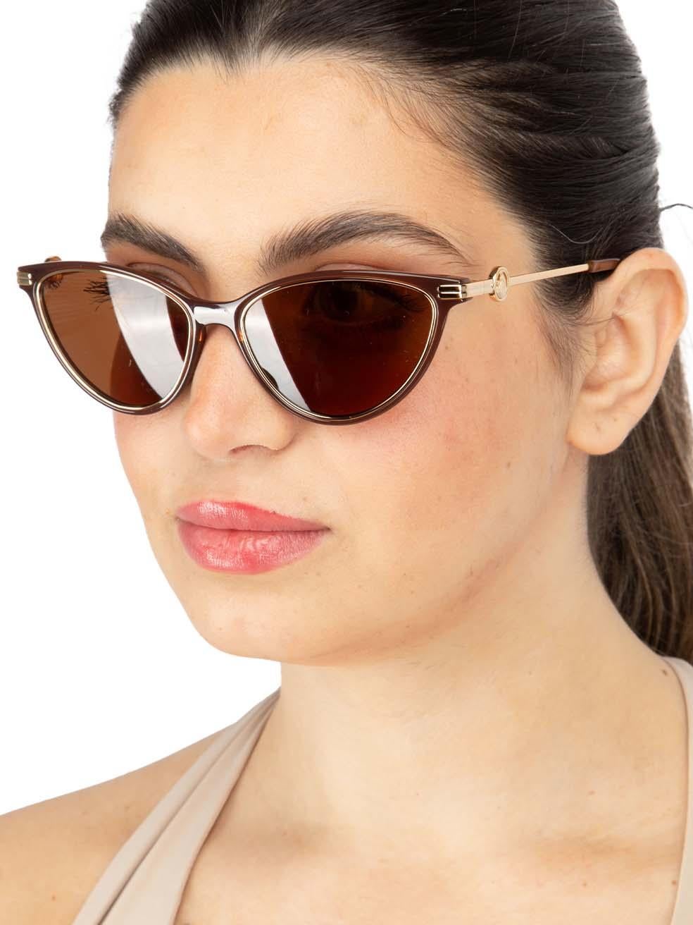 CONDITION is New with tags on this brand new Lanvindesigner item. This item comes with original packaging.
 
 
 
 Details
 
 
 Model: LNV607S 200
 
 Brown
 
 Acetate and Metal
 
 Cat Eye Sunglasses
 
 Tinted Brown Lens
 
 Gold Metal Trim on Frame
 
