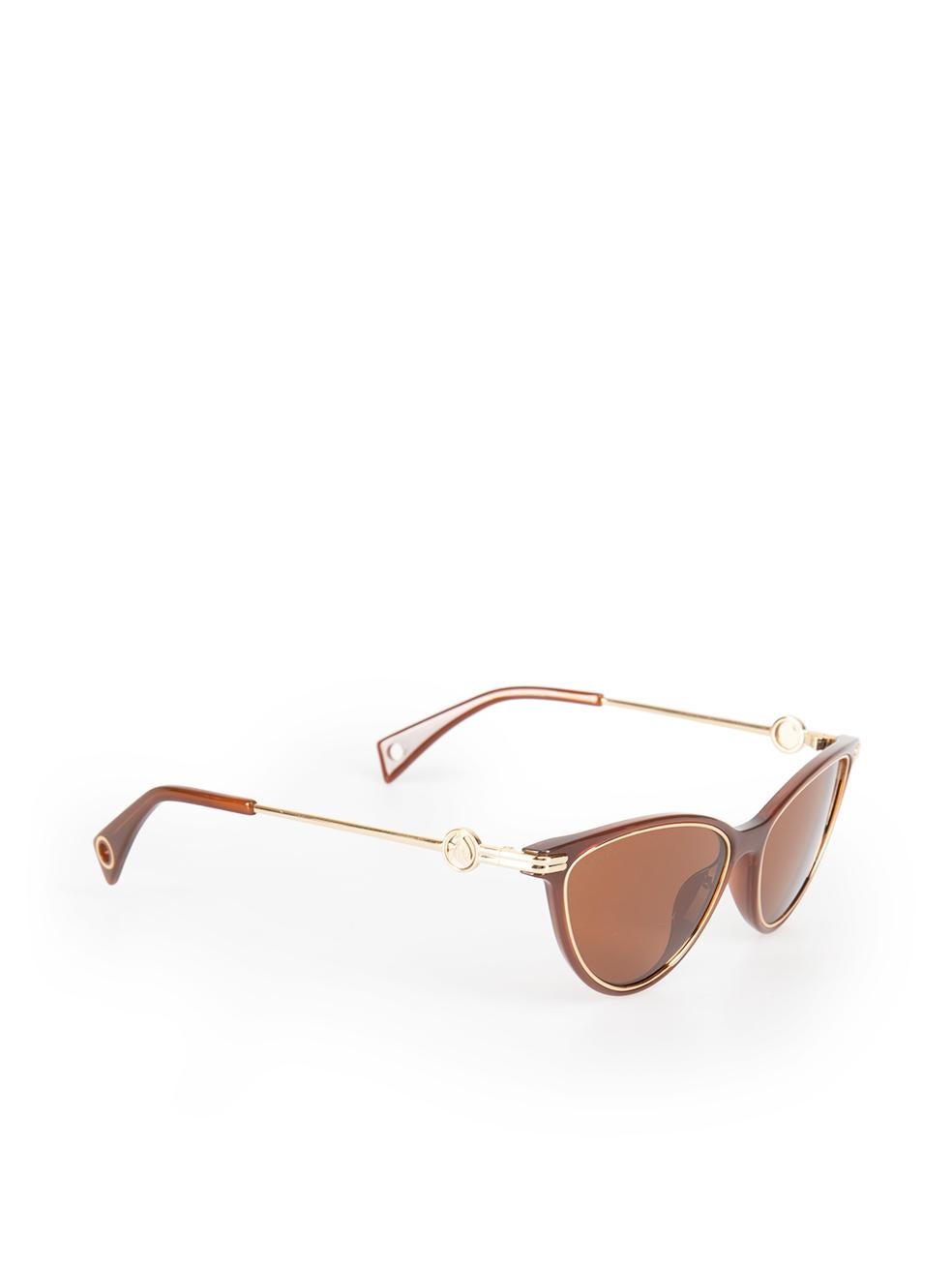 Lanvin Brown Cat Eye Tinted Sunglasses In New Condition In London, GB