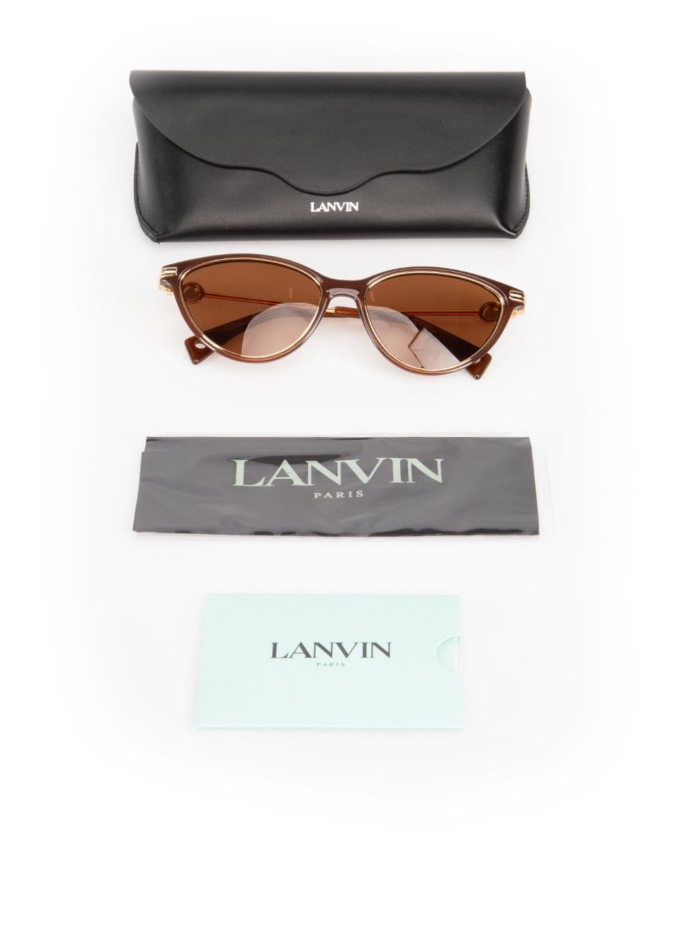 Lanvin Brown Cat Eye Tinted Sunglasses 4