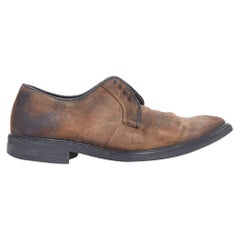 LANVIN brogues sin cordones en piel cepillada marrón envejecida UK5 EU38