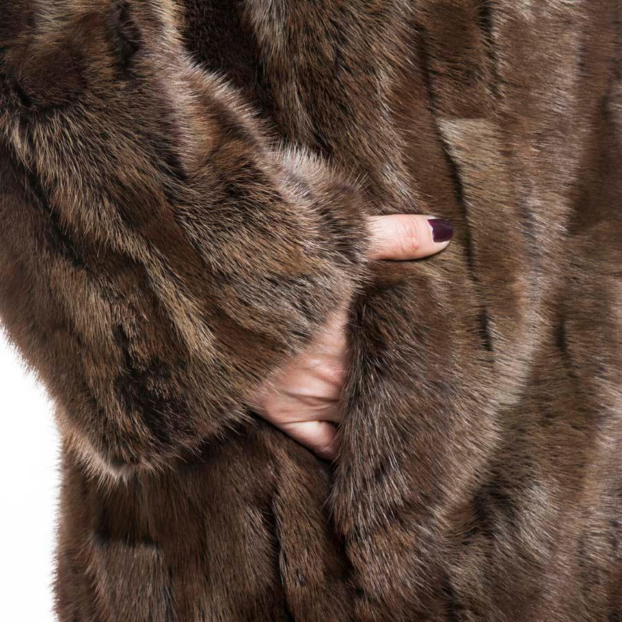 Black LANVIN Brown Fur