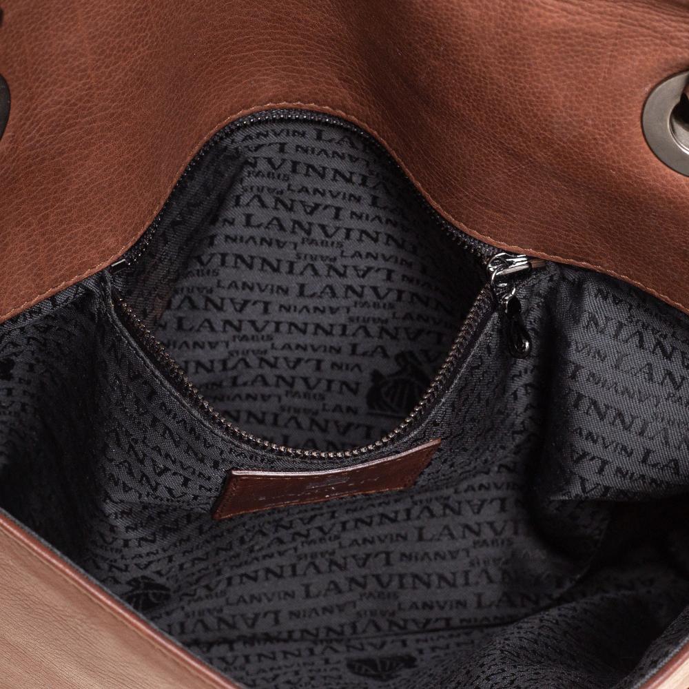 Lanvin Brown Leather Happy Shoulder Bag In Good Condition In Dubai, Al Qouz 2