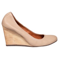 Lanvin Brown Leather Wedge Pumps Size IT 36