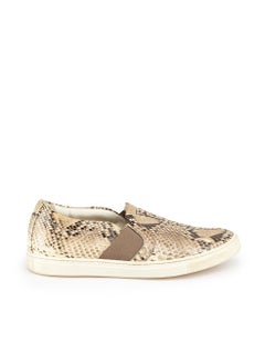 Lanvin Brown Snakeskin Slip On Trainers Size IT 36