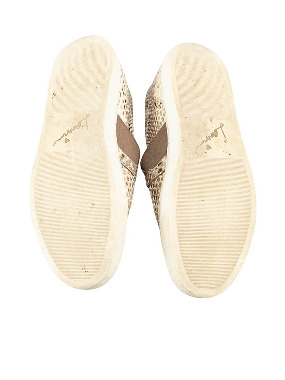 Lanvin Scarpe da Ginnastica Slip On in pelle di serpente marrone Taglia IT 36 In condizioni buone in vendita a London, GB