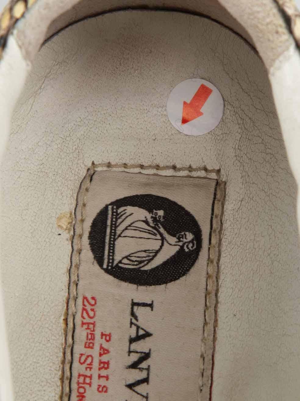 Donna Lanvin Scarpe da Ginnastica Slip On in pelle di serpente marrone Taglia IT 36 in vendita