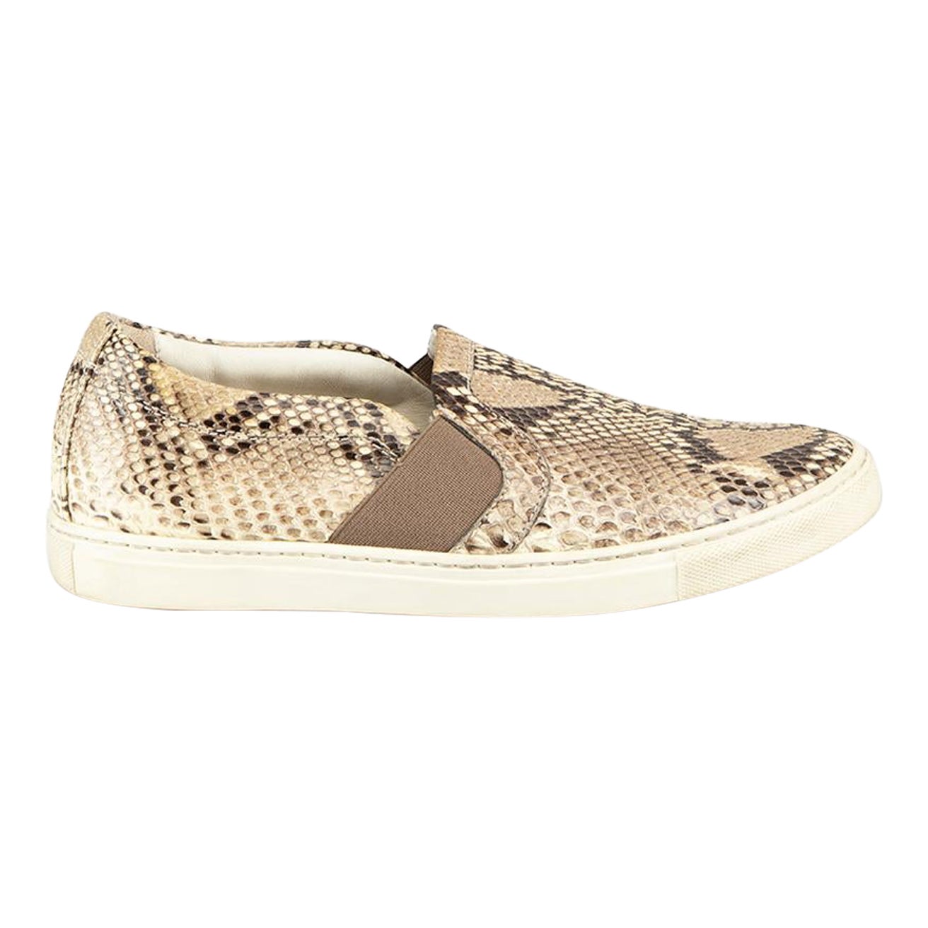 Lanvin Brown Snakeskin Slip On Trainers Size IT 36 For Sale
