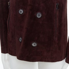 LANVIN Chaqueta cruzada de ante vegetal marrón FR48 M