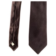 LANVIN Brown Velvet Cotton Silk Tie