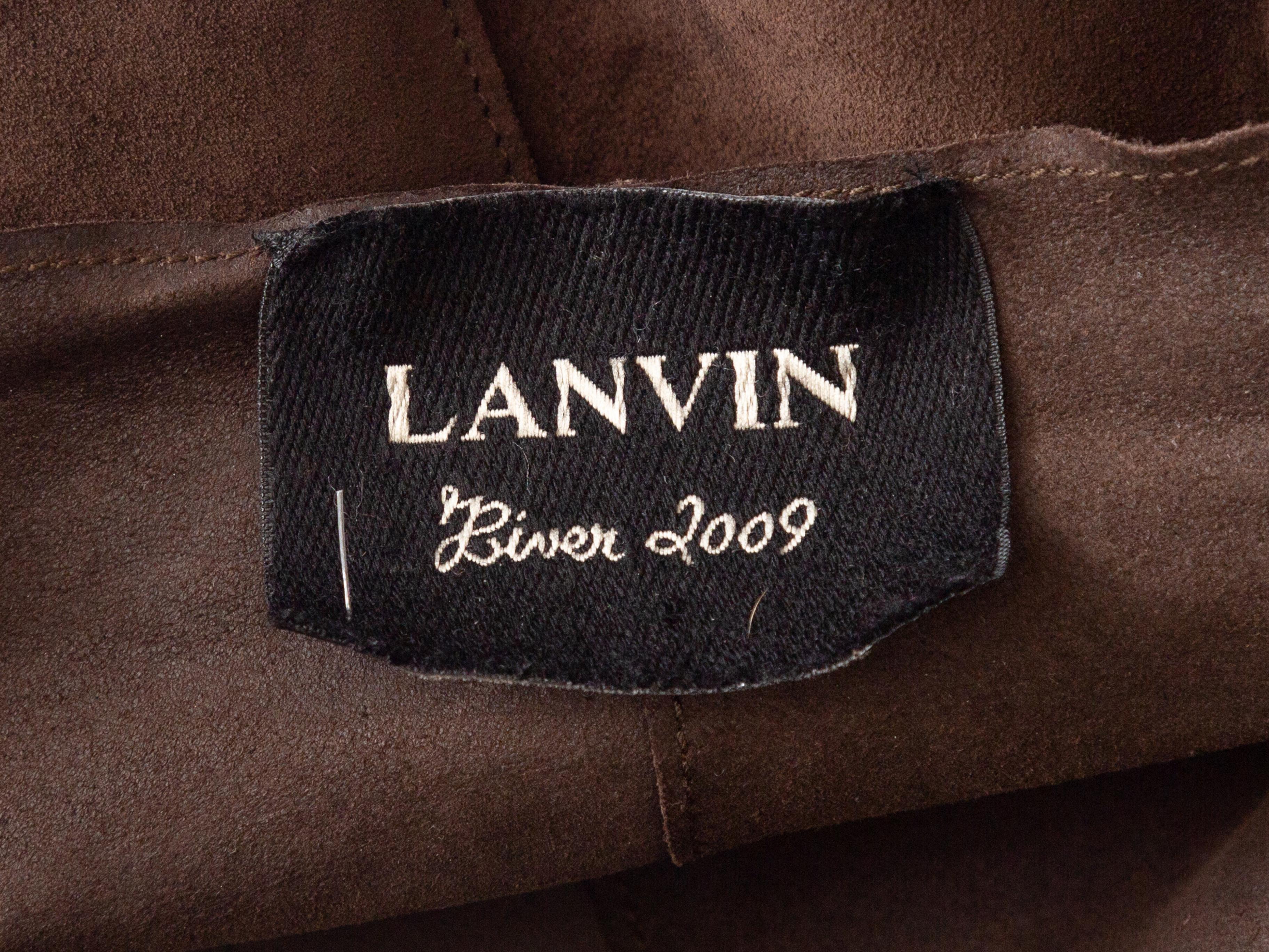 Black Lanvin Brown Winter 2009 Asymmetrical Suede Jacket