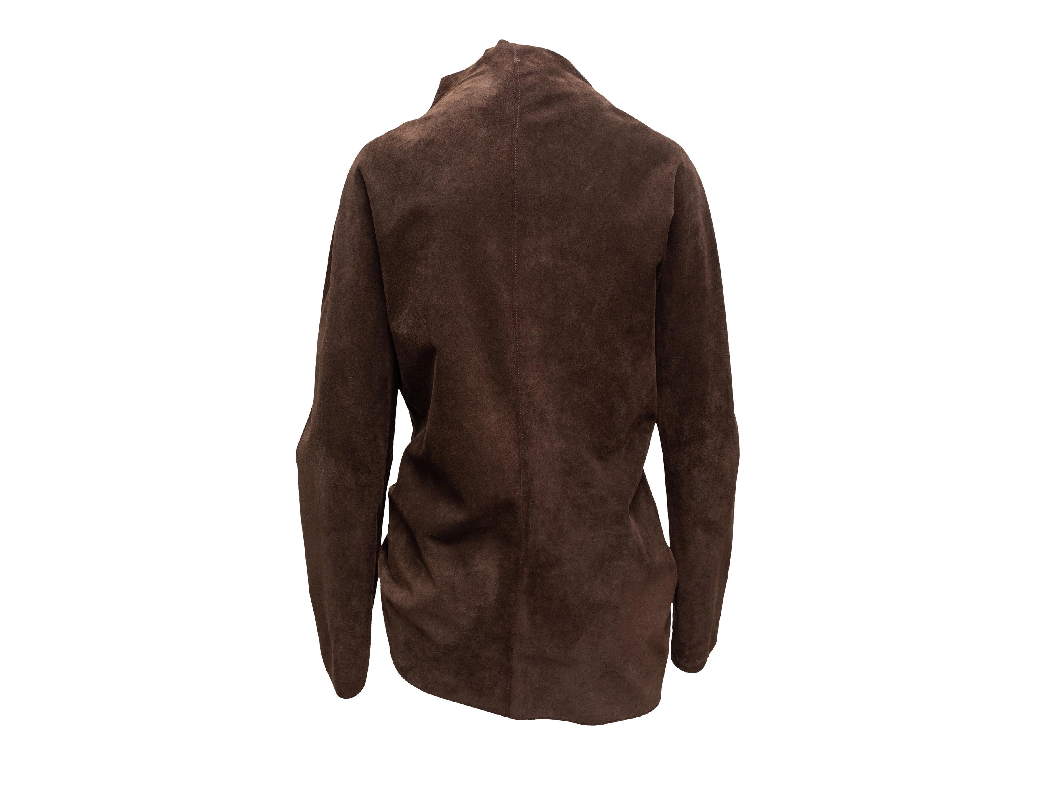 Lanvin Brown Winter 2009 Asymmetrical Suede Jacket In Good Condition In New York, NY