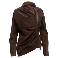 Lanvin Brown Winter 2009 Asymmetrical Suede Jacket