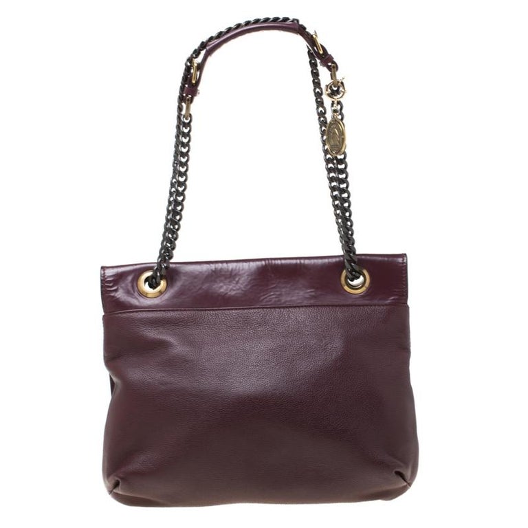 Lanvin Burgundy Leather Happy Shoulder Bag For Sale at 1stDibs