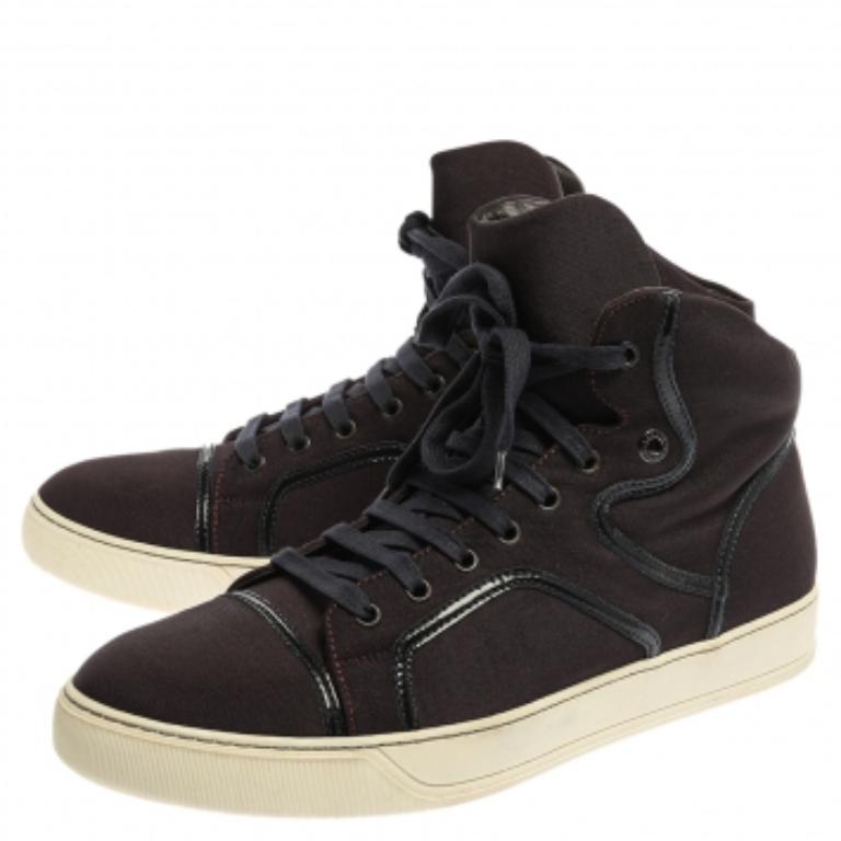 Baskets hautes Lanvin bordeaux taille 43 en vente 1