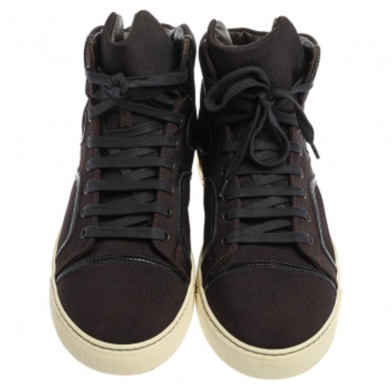Baskets hautes Lanvin bordeaux taille 43 en vente 2