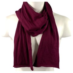 LANVIN Burgundy Purple Knit Cashmere Scarves