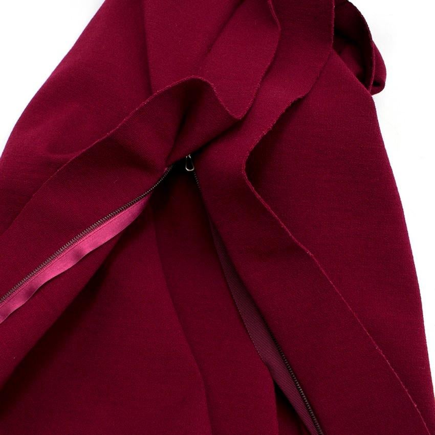 Lanvin Burgundy Ruffled Bardot Dress - Size US4 3