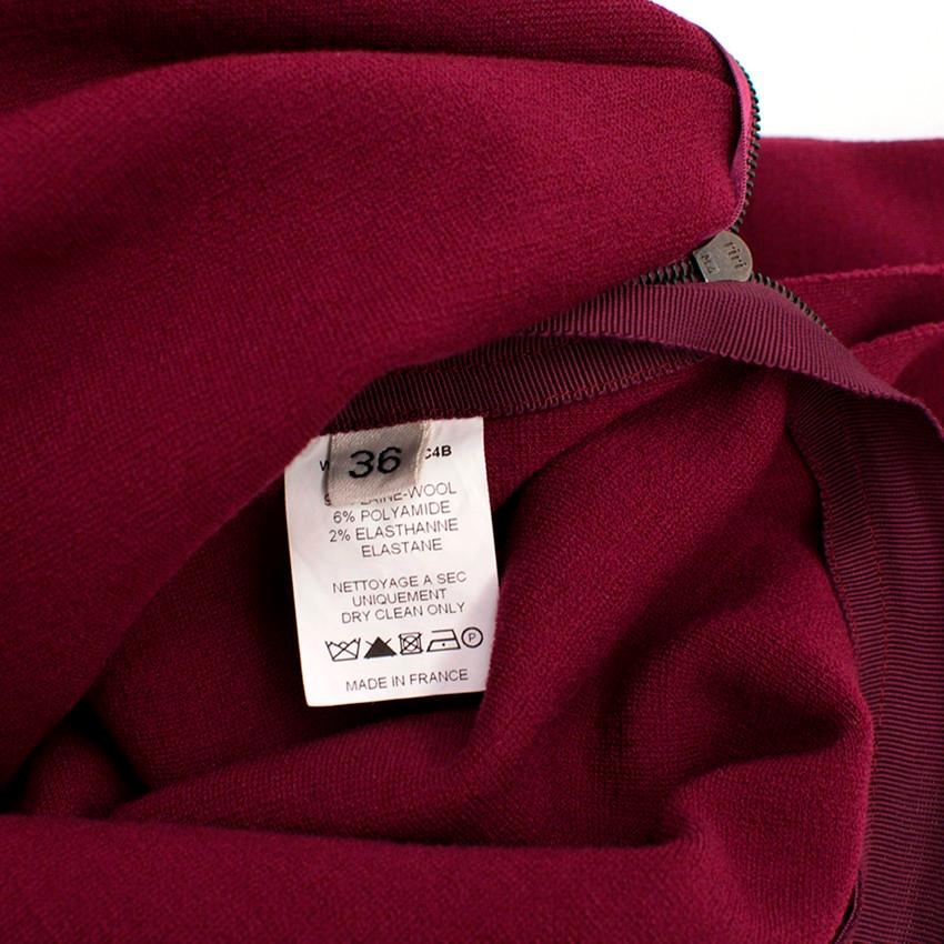 Lanvin Burgundy Ruffled Bardot Dress - Size US4 2