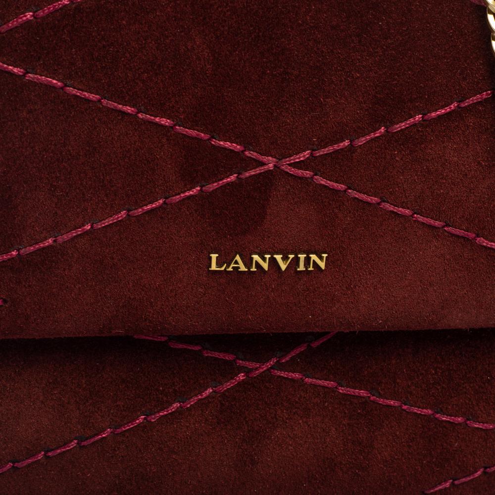 Lanvin Burgundy Suede Mini Sugar Shoulder Bag 9