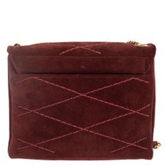 Lanvin Burgundy Suede Mini Sugar Shoulder Bag