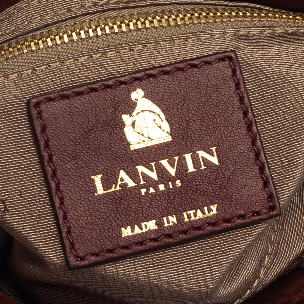 Lanvin Burgundy Suede Mini Sugar Shoulder Bag 2