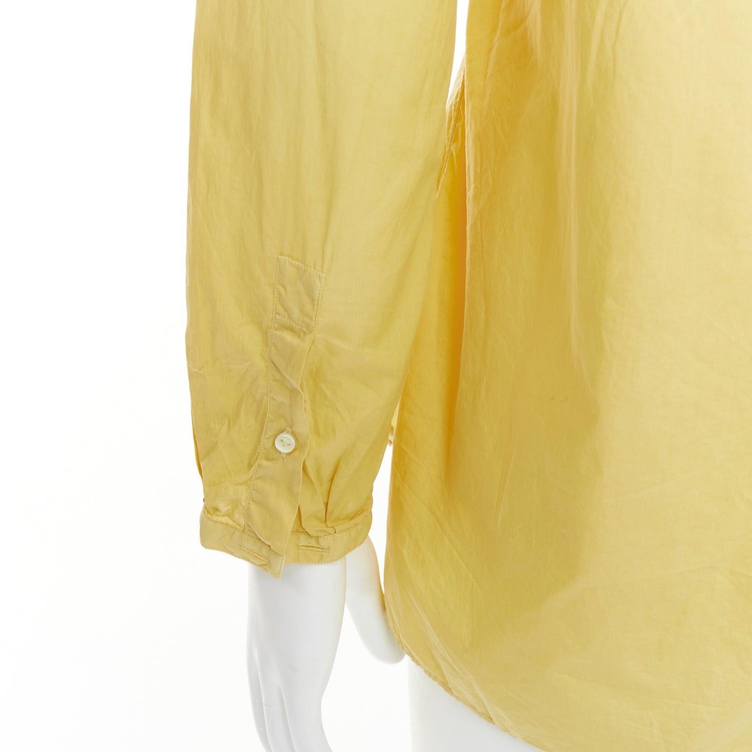 LANVIN giallo burro, camicia in cotone con collo a vescovo e bottoni, EU40 L. in vendita 2