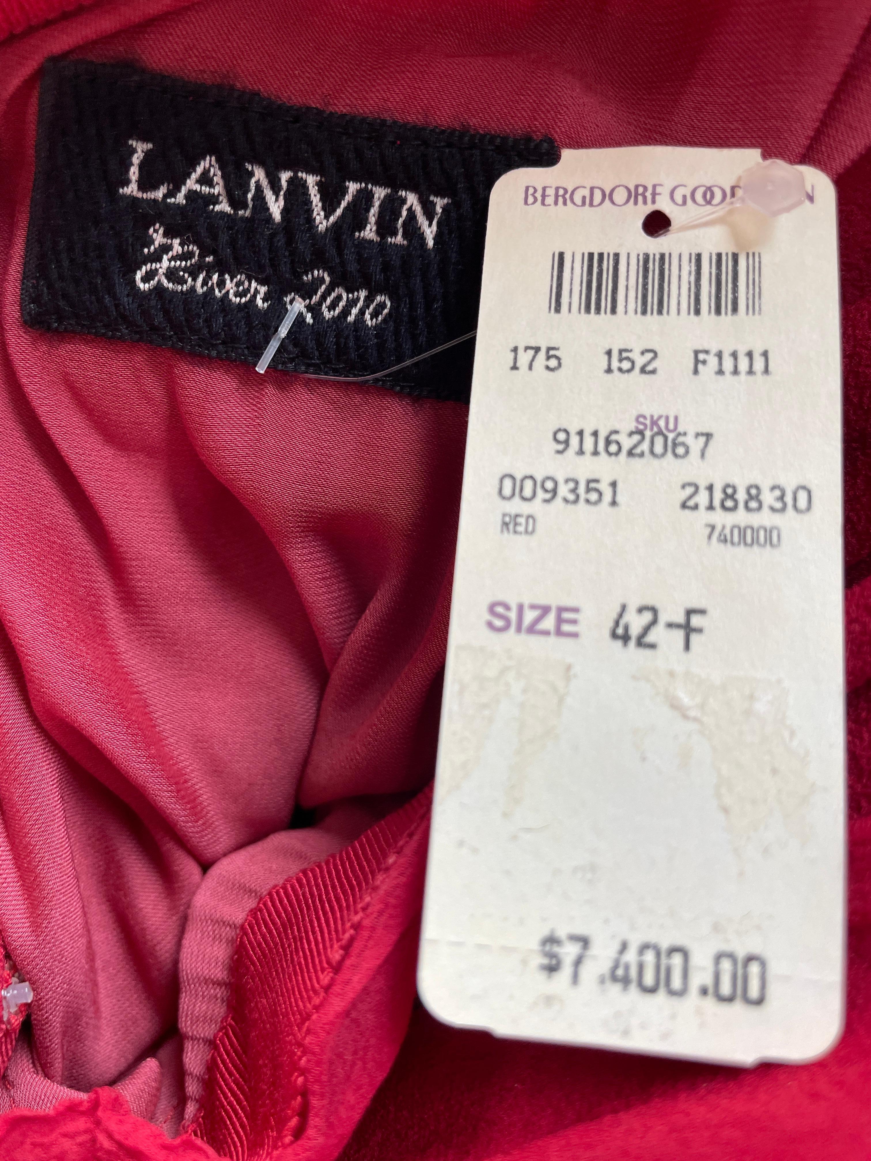 Lanvin by Alber Elbaz 2010 Red Silk Evening Dress NWT $7400 at Bergdorf Goodman 6