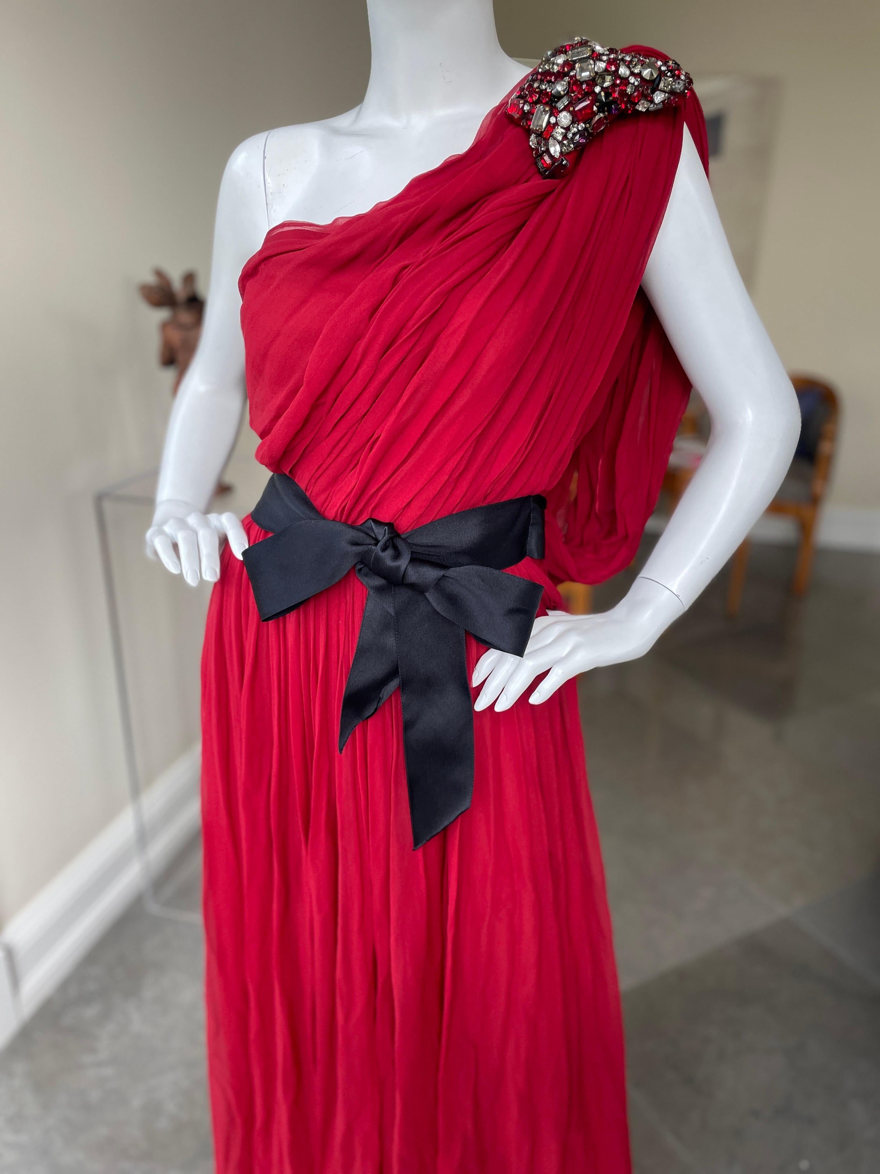 Lanvin by Alber Elbaz 2010 Red Silk Evening Dress NWT $7400 at Bergdorf Goodman In New Condition In Cloverdale, CA