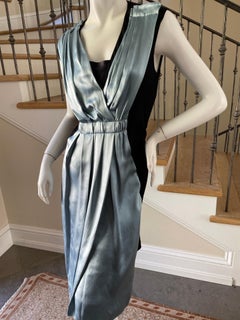 Lanvin by Alber Elbaz Black Dress with Blue Silk Overlay from Fall 2006