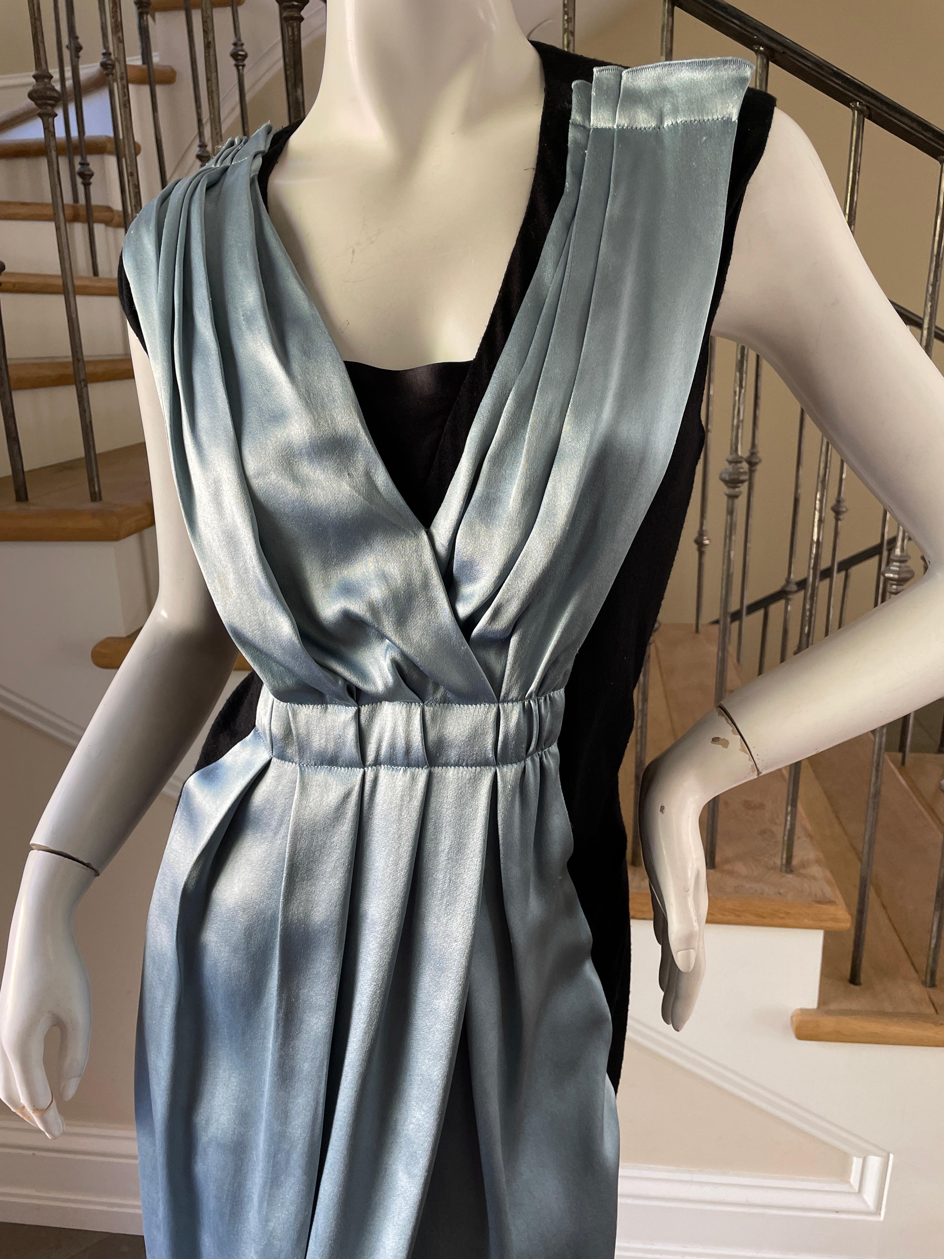 Lanvin by Alber Elbaz Black Dress with Blue Silk Overlay from Fall 2006 For Sale 1