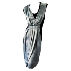 Lanvin by Alber Elbaz Black Dress with Blue Silk Overlay from Fall 2006