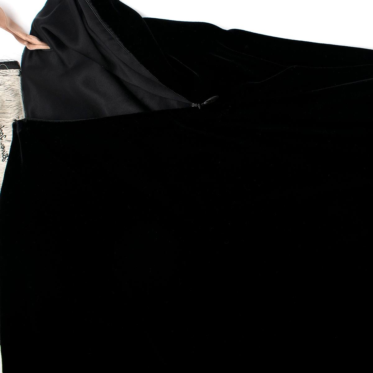 Lanvin by Alber Elbaz Black Velour Asymmetric Dress 36 FR For Sale 3