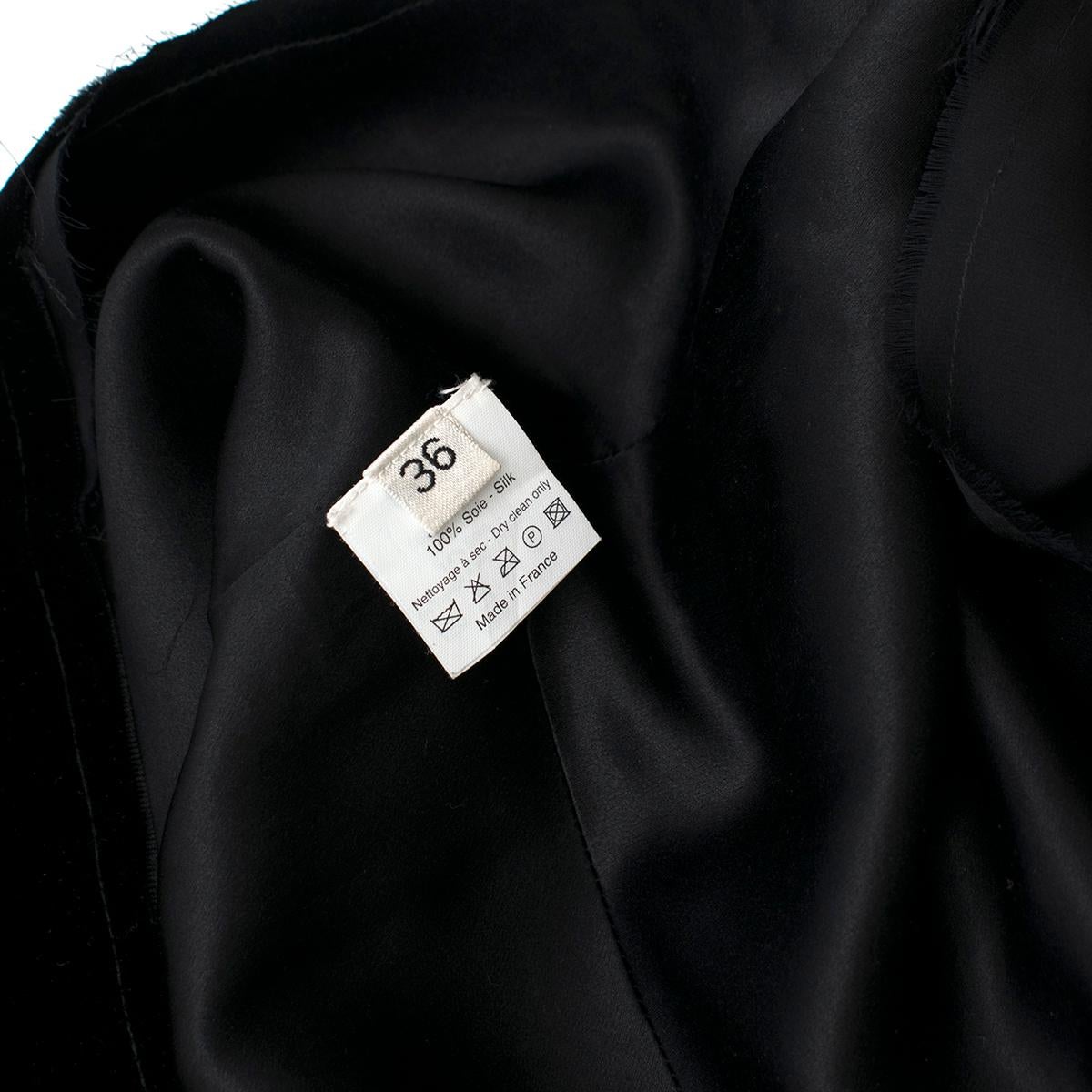 Lanvin by Alber Elbaz Black Velour Asymmetric Dress 36 FR For Sale 5