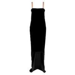 Lanvin by Alber Elbaz Black Velour Asymmetric Dress 36 FR