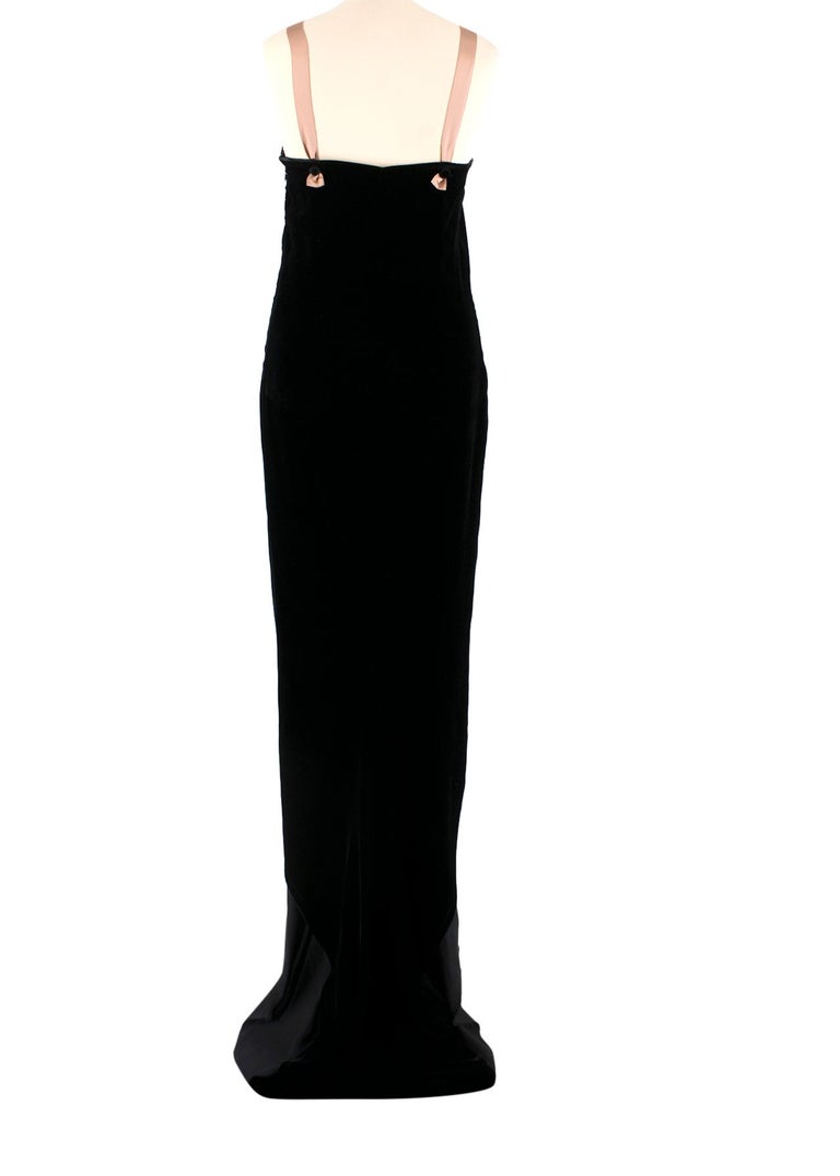 Lanvin by Alber Elbaz Black Velour Asymmetric Dress - Size US 4 For ...