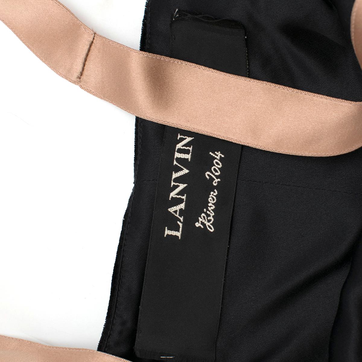 Lanvin by Alber Elbaz Black Velour Asymmetric Dress - Size US 4 For Sale 1