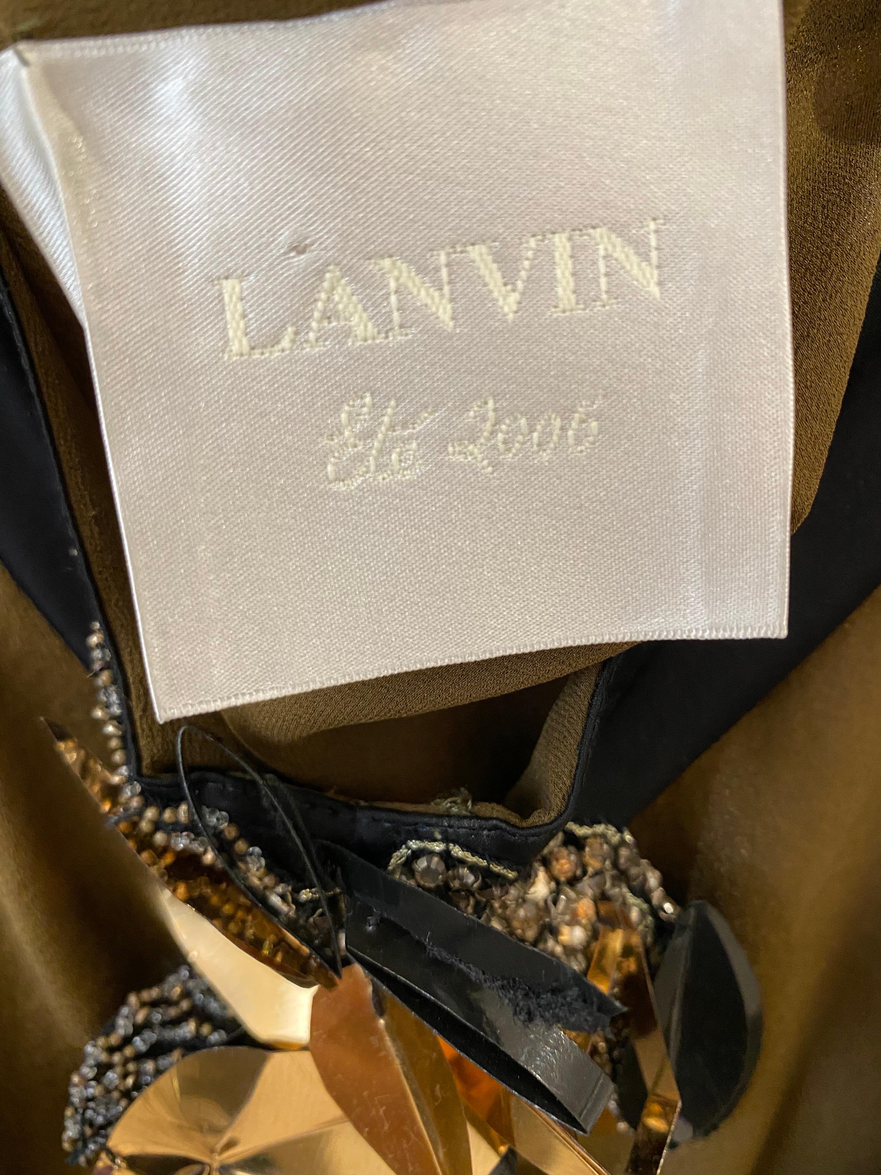 Robe en soie marron Lanvin par Alber Elbaz Pour femmes en vente