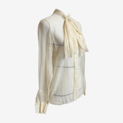 Lanvin by Alber Elbaz F/W 2005 Silk Chiffon Bow Blouse