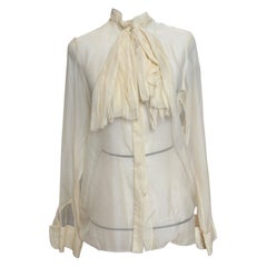 Lanvin by Alber Elbaz F/W 2005 Silk Chiffon Bow Blouse