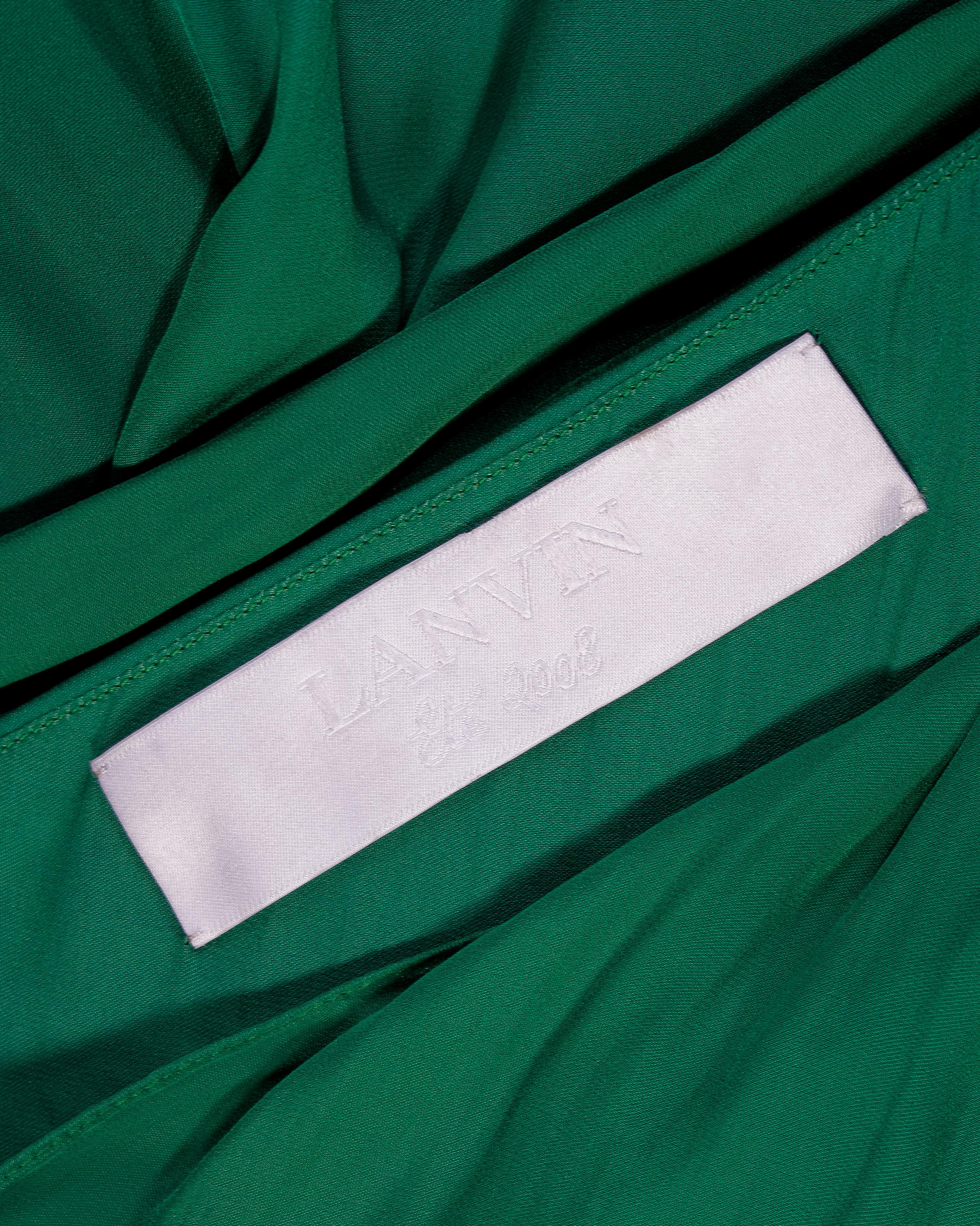 Robe de soirée Lanvin par Alber Elbaz, asymétrique plissée verte, SS 2008 en vente 9