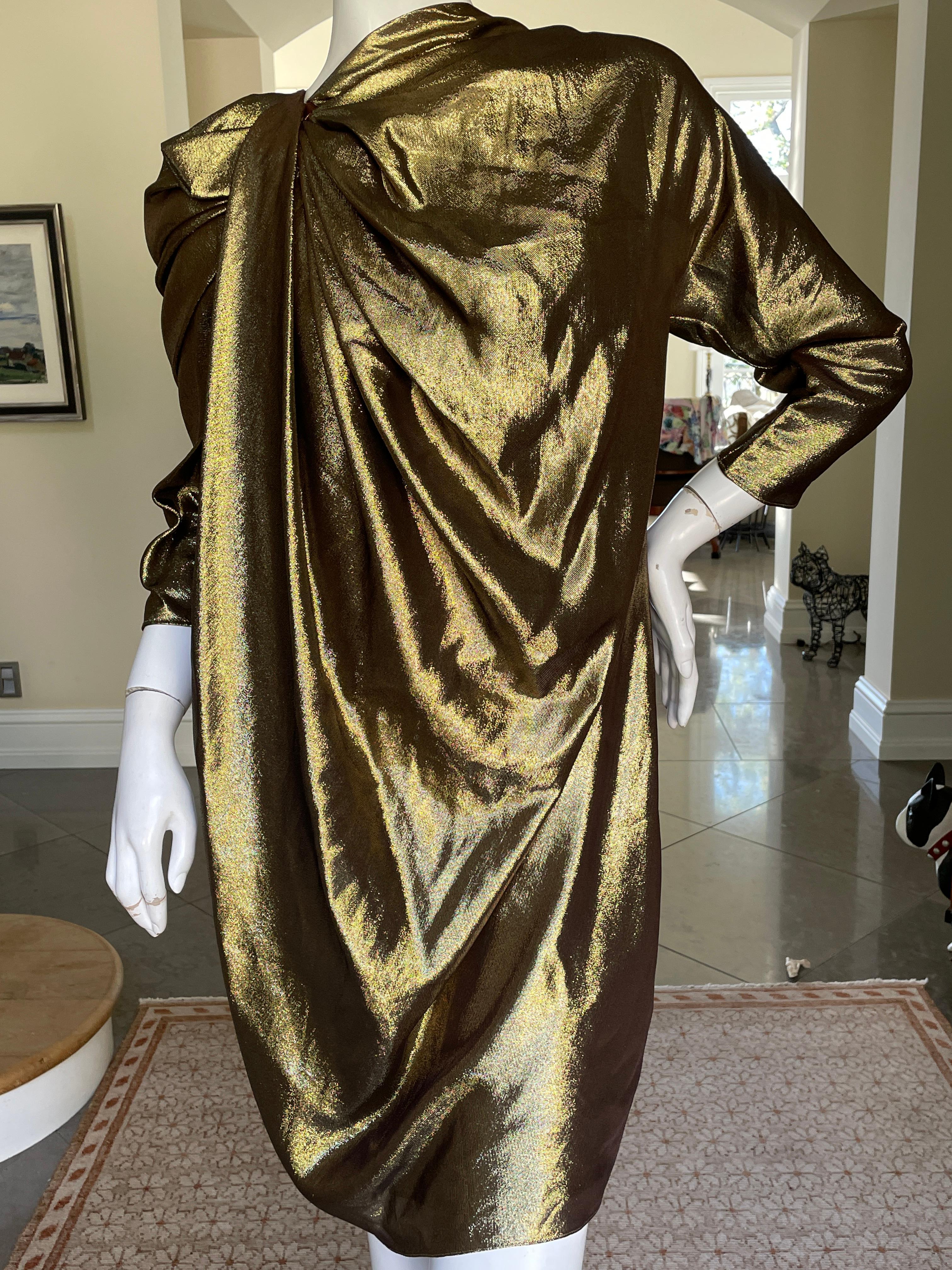 Lanvin by Alber Elbaz Metallic Gold Goddess Dress from Fall 2009
 So beautiful, much prettier in person.
This is exquisite.
Size 40
 Bust 38