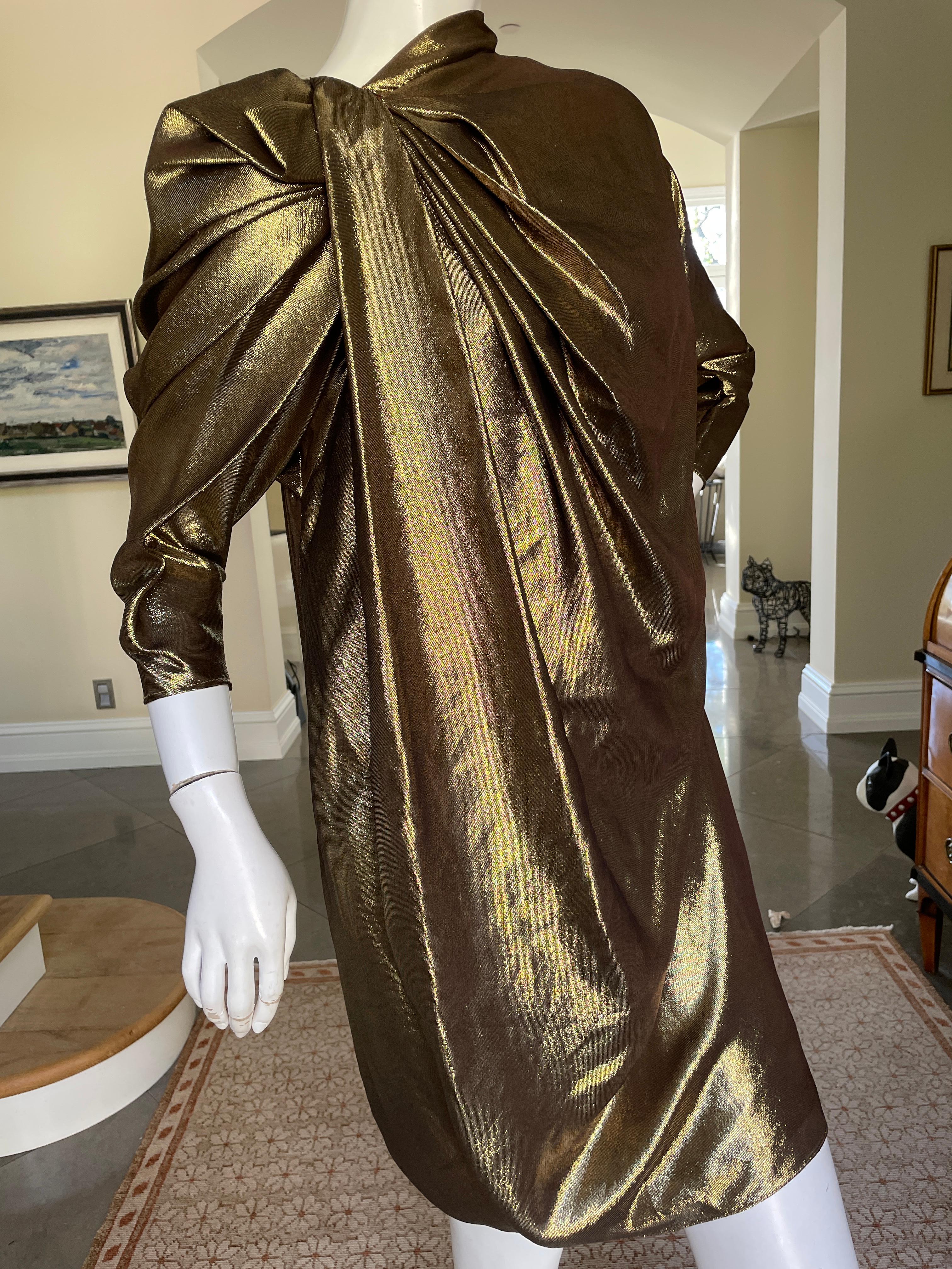 Lanvin by Alber Elbaz Metallic Gold Goddess Dress Fall 2009 In Excellent Condition In Cloverdale, CA