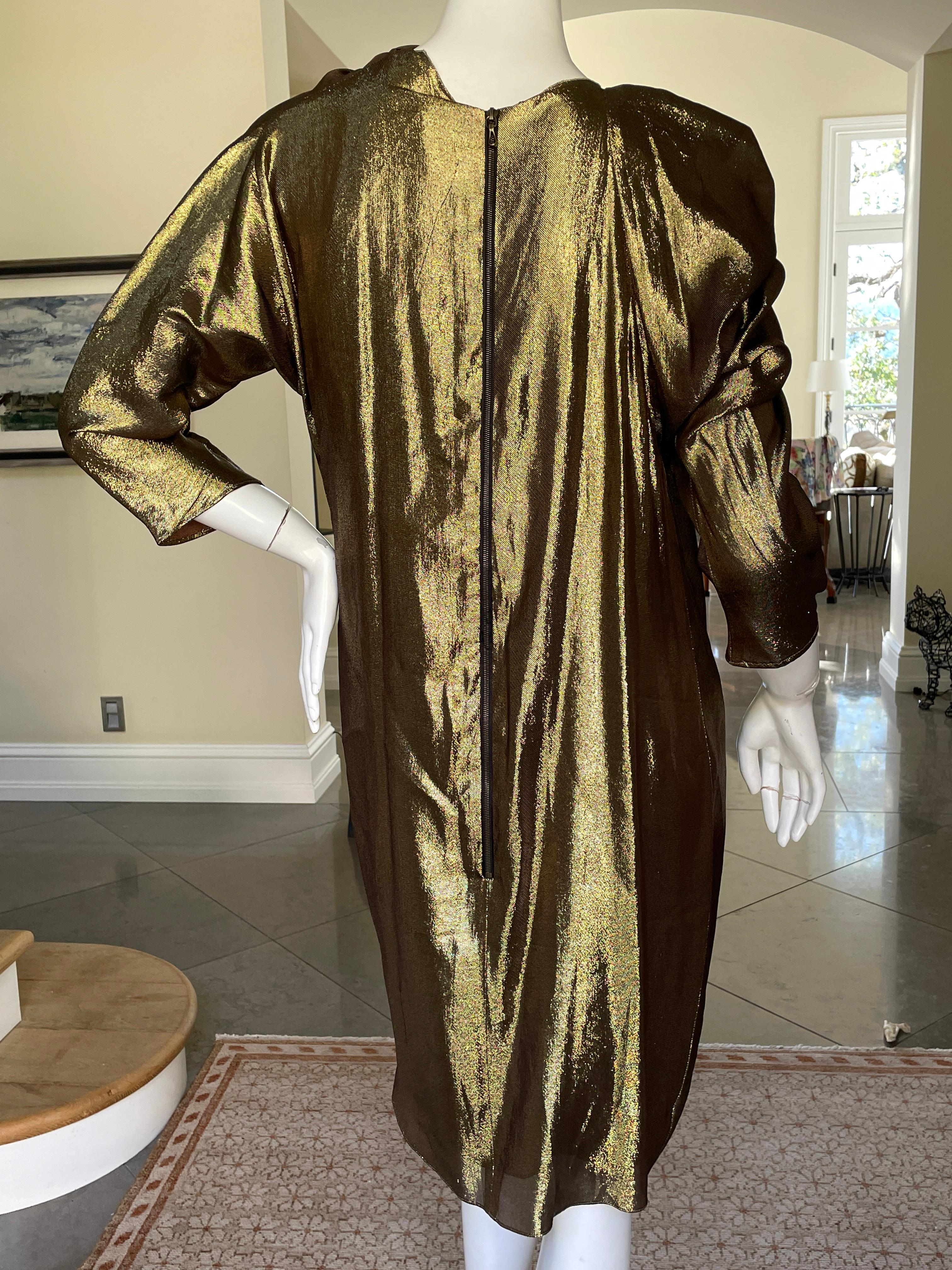 Women's Lanvin by Alber Elbaz Metallic Gold Goddess Dress Fall 2009