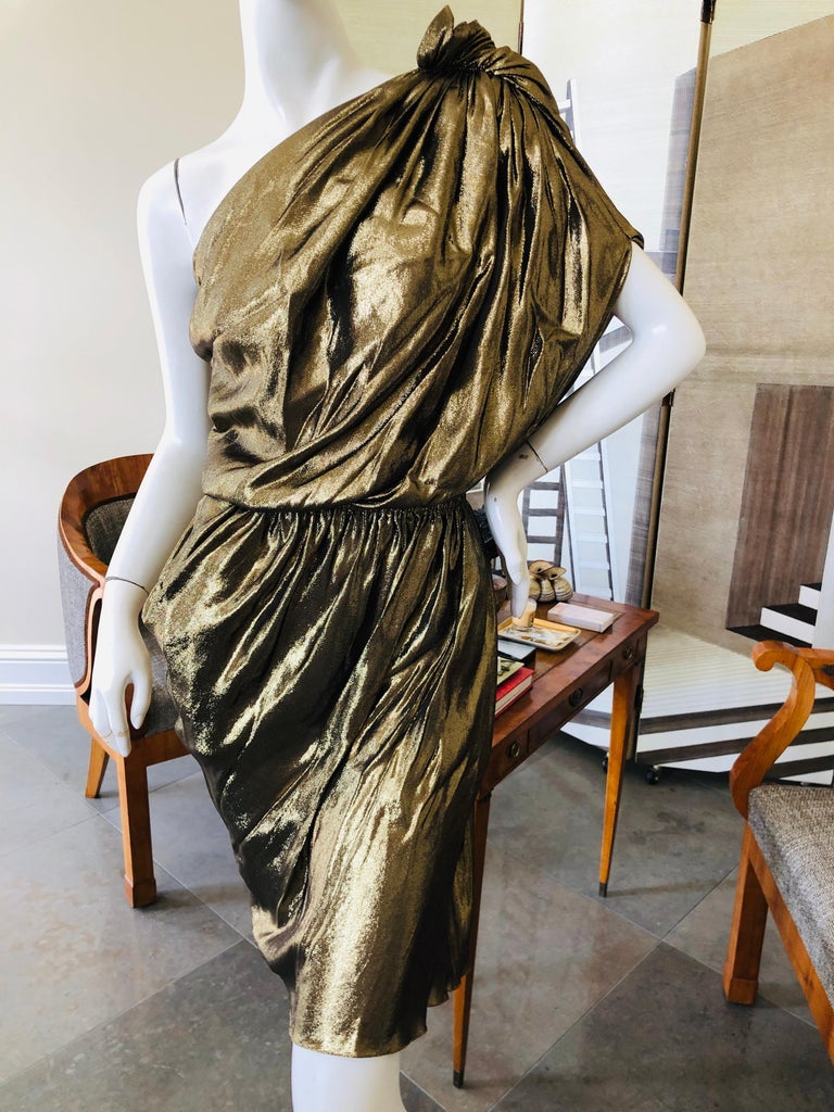 Lanvin by Alber Elbaz Metallic Gold Goddess Dress Fall 2010