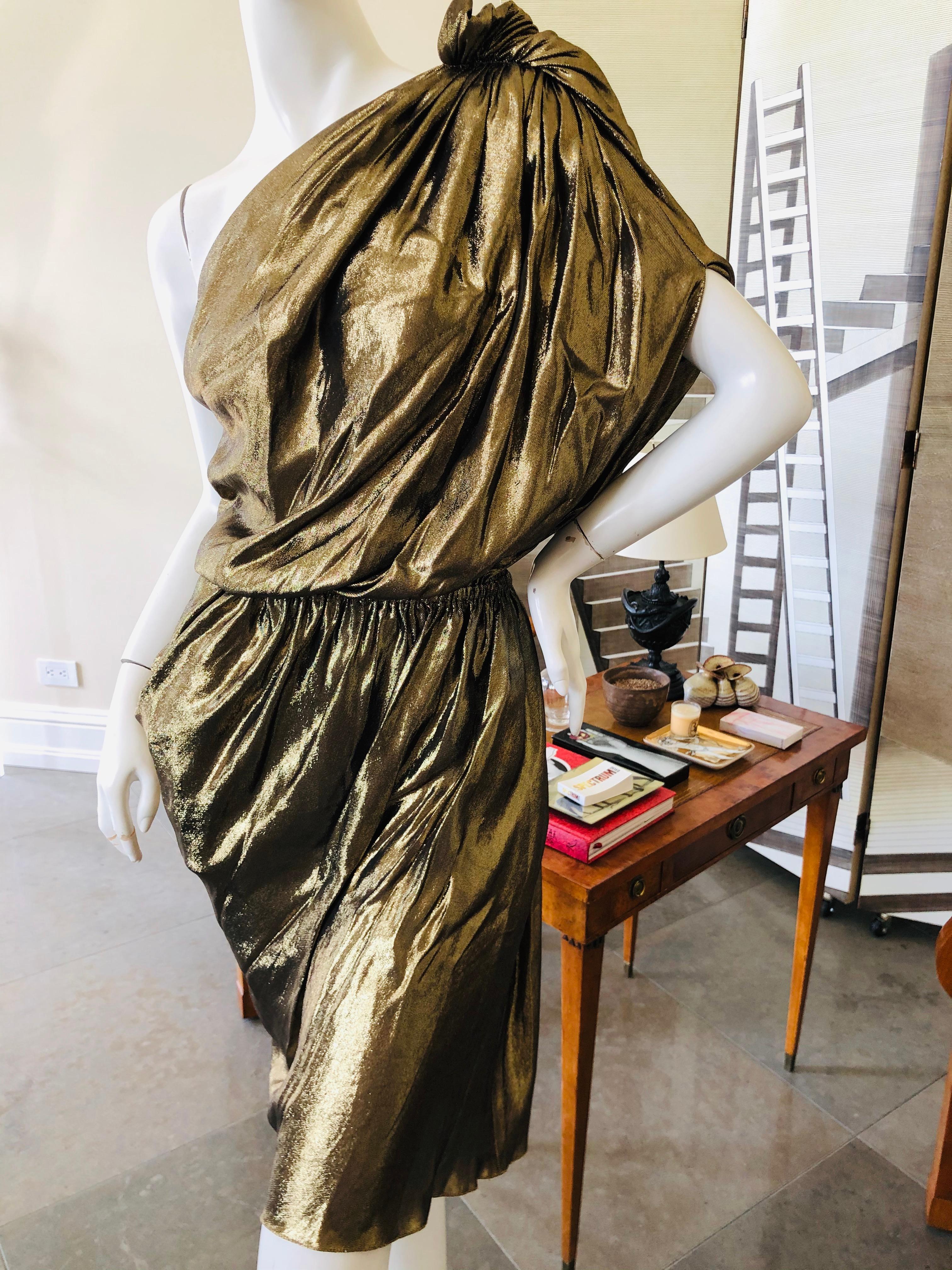 lanvin gold dress