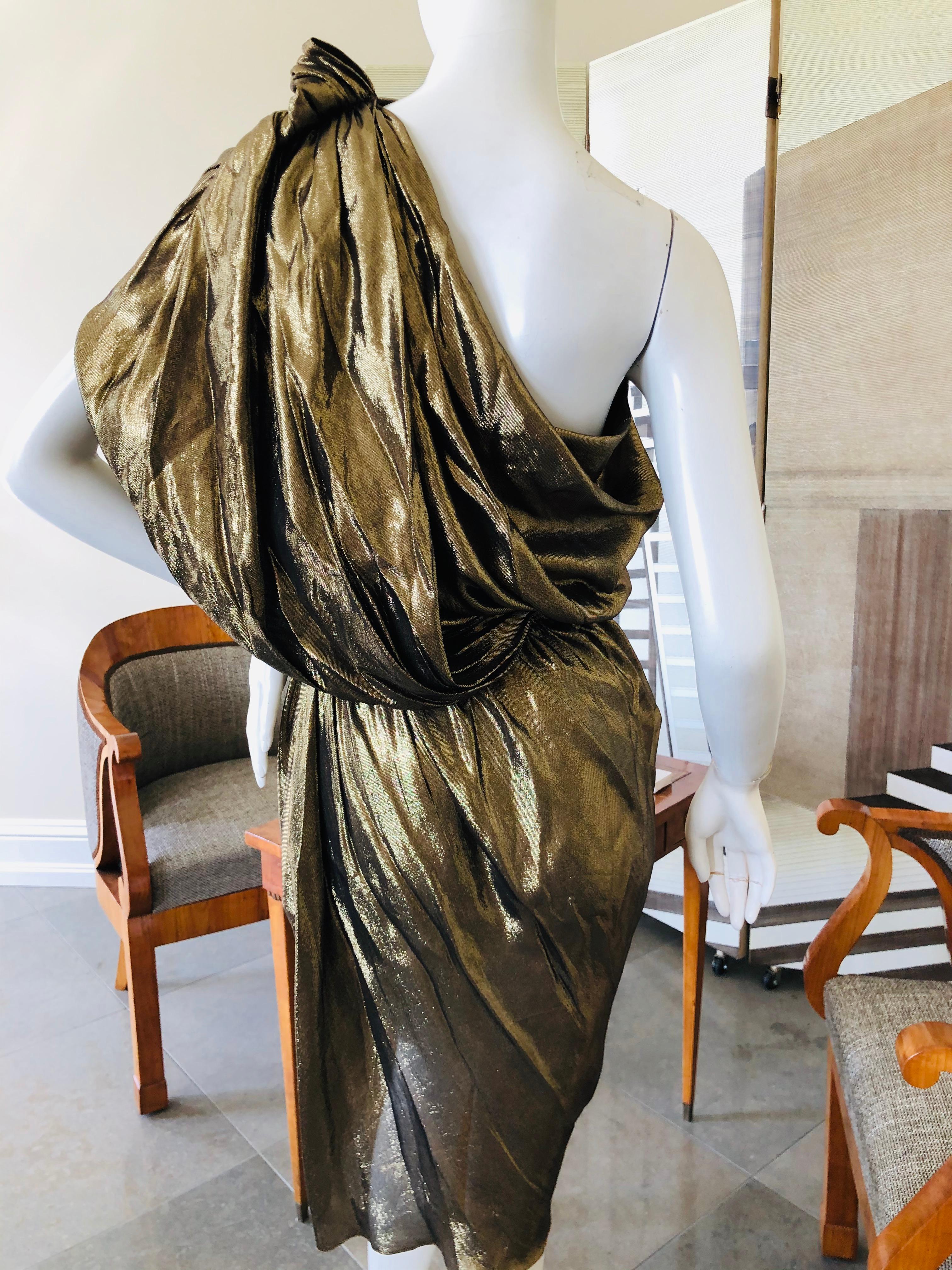 Lanvin by Alber Elbaz Metallic Gold Goddess Dress Fall 2010 In Good Condition In Cloverdale, CA