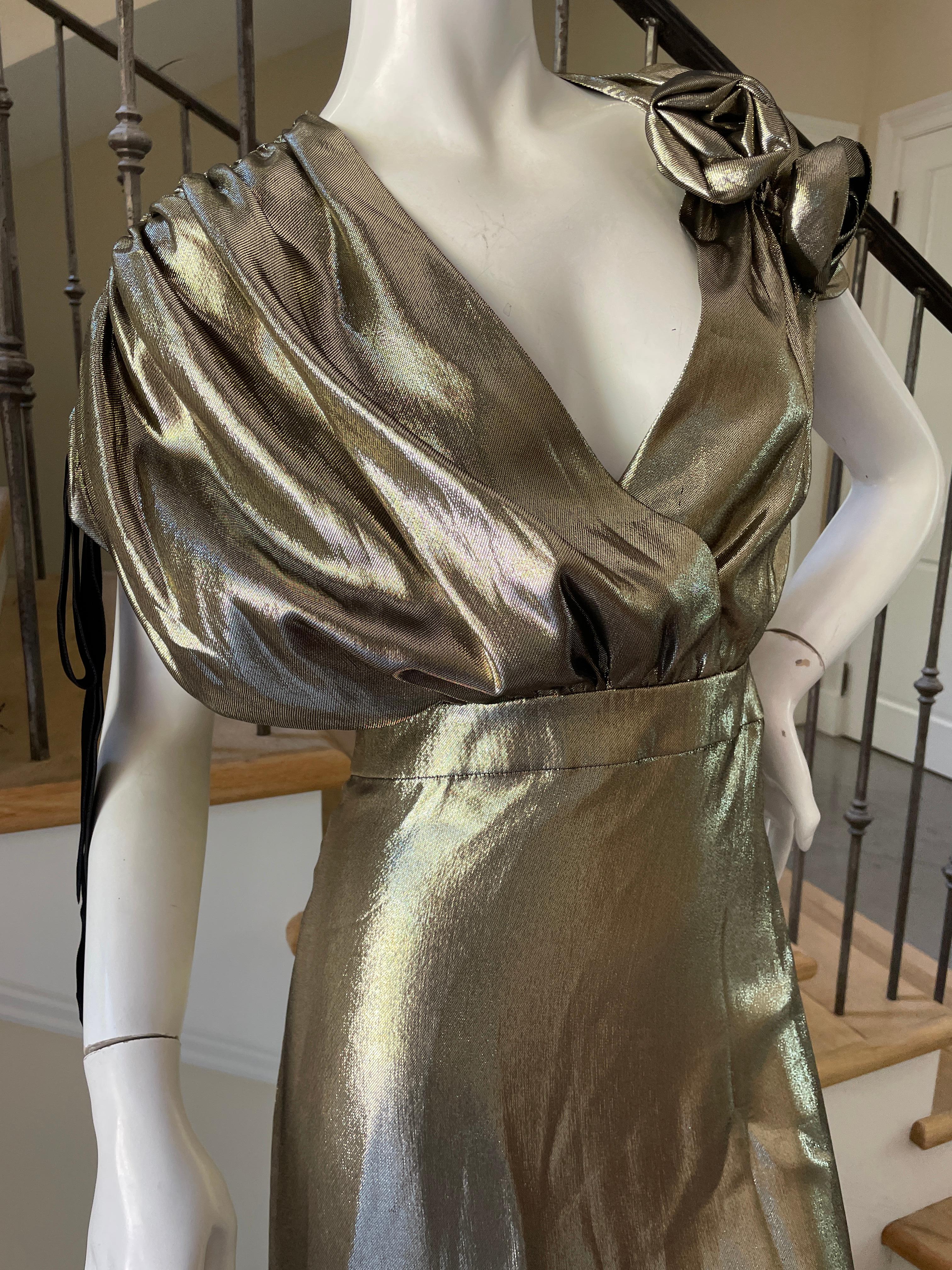 lanvin gold dress