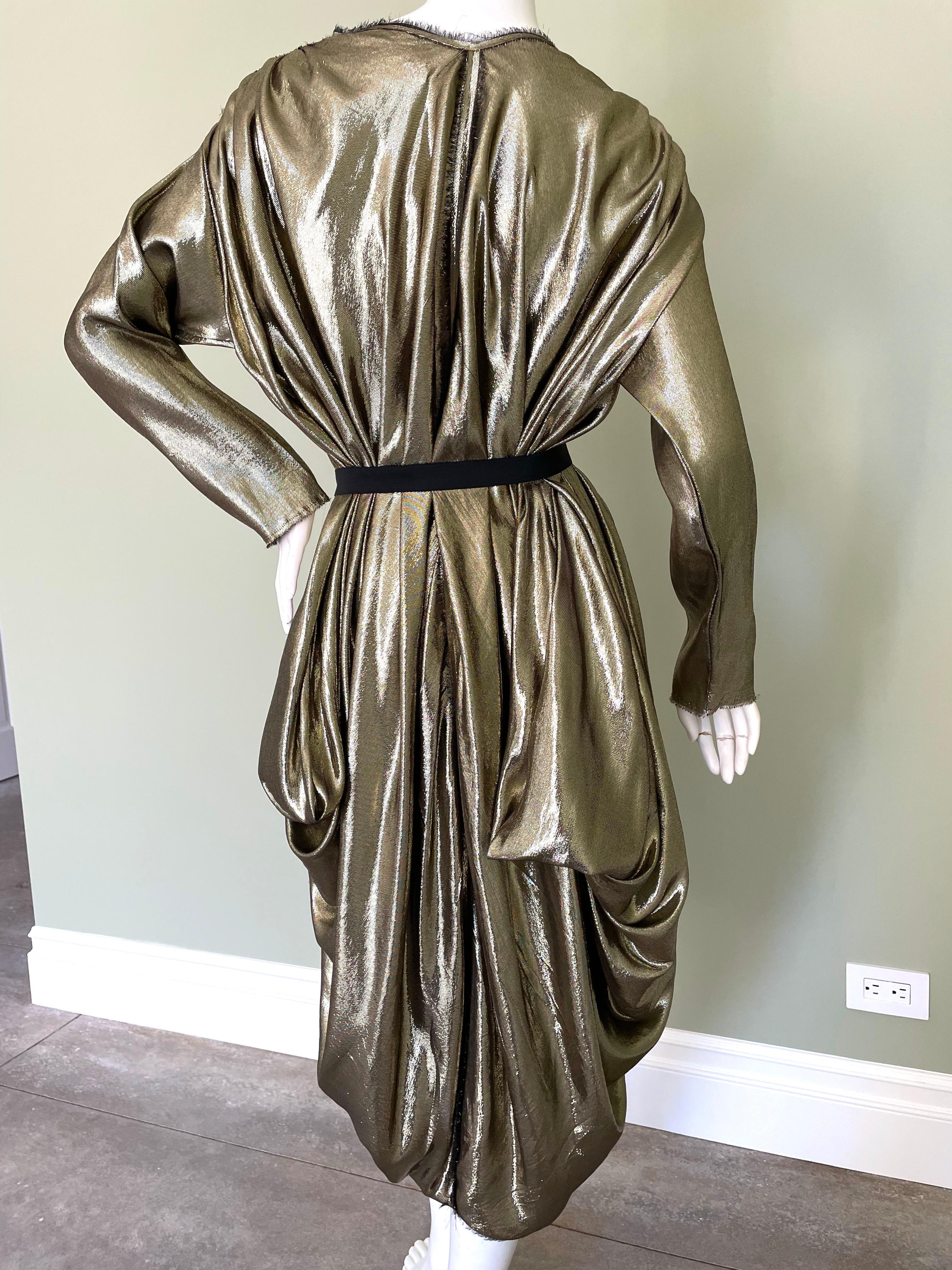 Lanvin by Alber Elbaz Metallic Gold Goddess Dress Spring 2009 For Sale 3